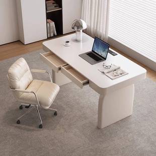 法式 奶油桌风书家用小型户轻奢现代办公桌网风红简约写LMC字桌电
