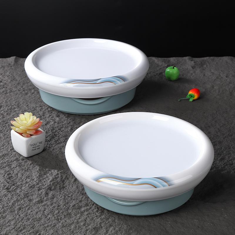 密胺高意脚圆盘创酒店餐厅私房菜特TWR色餐商具意境菜凉菜盘盘塑