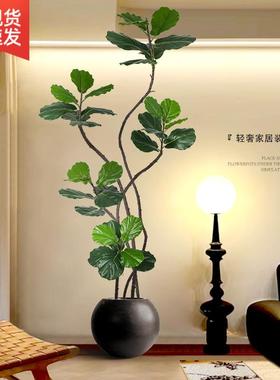 植物叶榕落地盆室内琴大型仿生绿轻植摆件F5M8T8JJ客厅栽奢装饰花