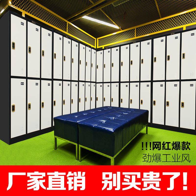 彩色更衣柜电子感应锁存包柜员工储物柜健身房换衣柜铁皮寄存柜子