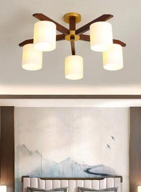 中式吸灯胡桃木色客灯厅家用简约卧室顶灯中国风古典中性顶93562