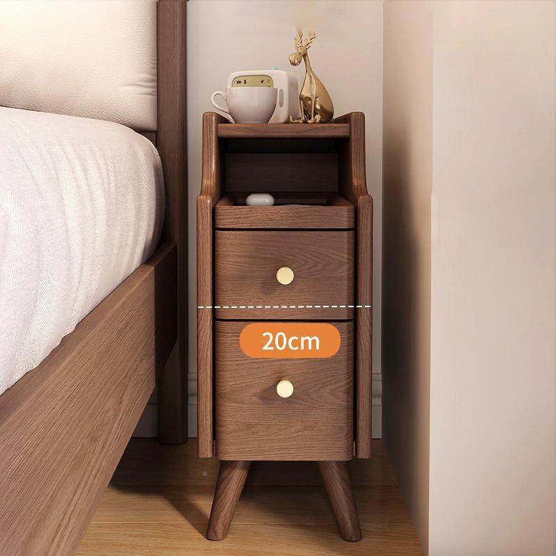 头柜型纯全实木桃色小型超窄边柜小户胡卧室EBC床边收纳储物柜20C