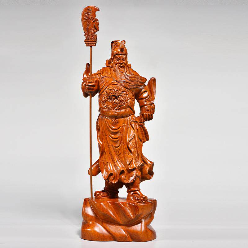 花梨实木雕刻公摆件木头根雕财神像关二爷家客厅装武62900562饰关