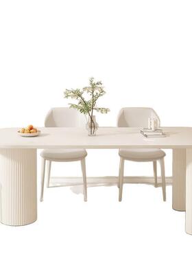 法式JLF奶油餐组椅合餐桌小户桌型家用岛台一体现代简约宅风寂餐