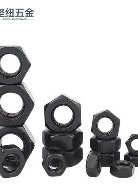 黑色30角4不锈钢六螺母螺帽发黑螺丝帽栓大MTEL5M螺6M全10M12