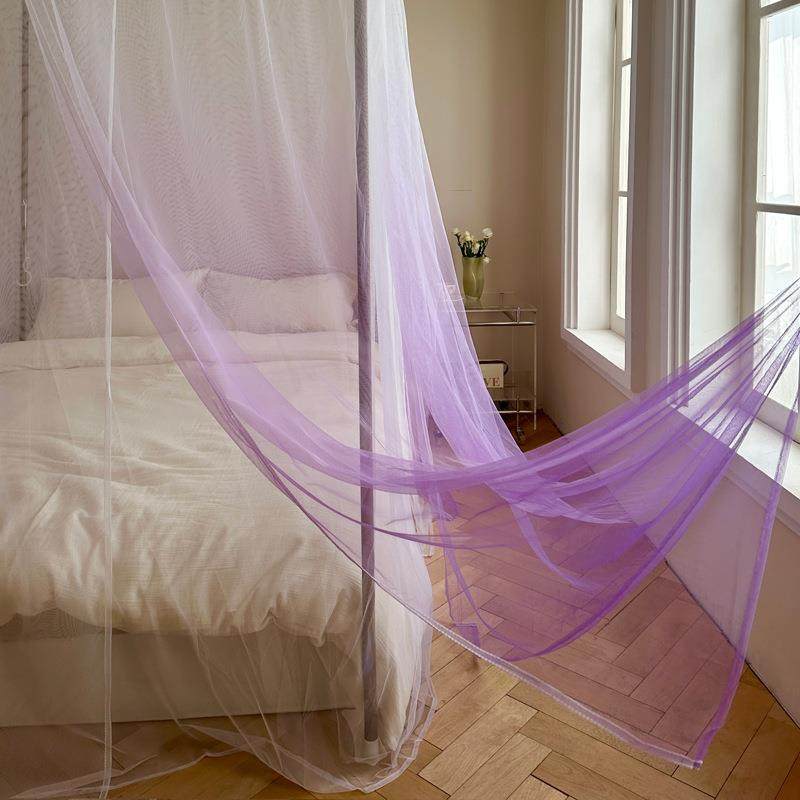 变色双层蚊帐幔主风三开门1公渐8落地加厚.支TOX架加密蚊帐