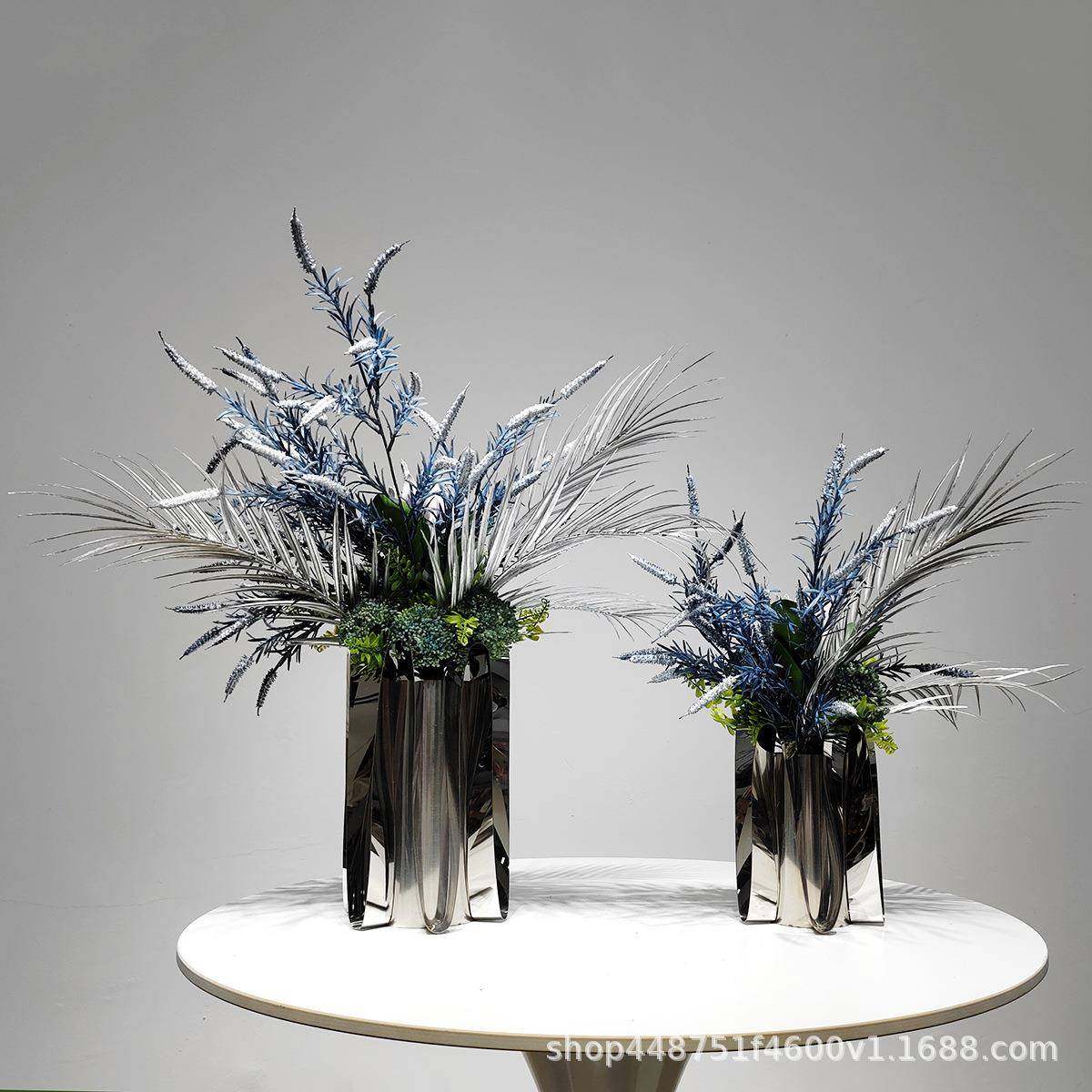 现代轻奢锈钢花器仿餐真花艺盆奢景轻样板房茶几桌1182假花装不饰,鲜花速递/花卉仿真/绿植园艺,仿真绿植,淘宝优惠券,粉丝福利购,淘宝优惠卷