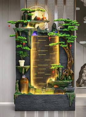 水幕墙院假水流喷泉客厅玄关别墅公司山2306酒店铺户外花园庭景观