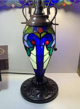 汇LHJ-DD12璟凡尼灯高蒂端欧式卧母室书房彩色玻璃文雅重稳手工精