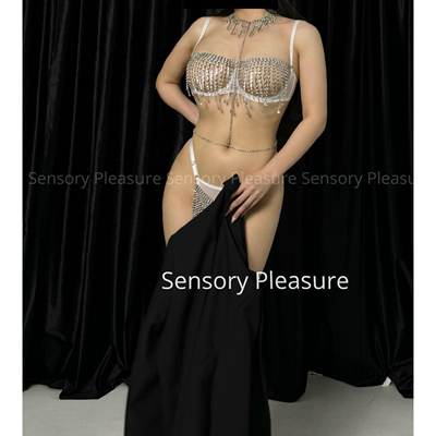 SENP【欲拒还迎】高级性感诱人感水钻闪亮镂空显胸拍照内衣聚拢女