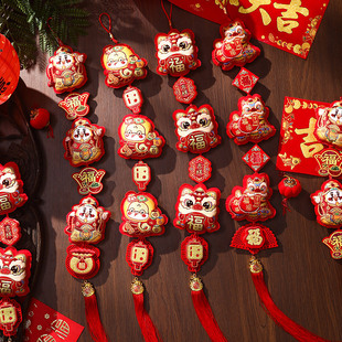 2025蛇年生肖福袋挂件春节过年客厅入户门福字挂饰新年布置装饰品