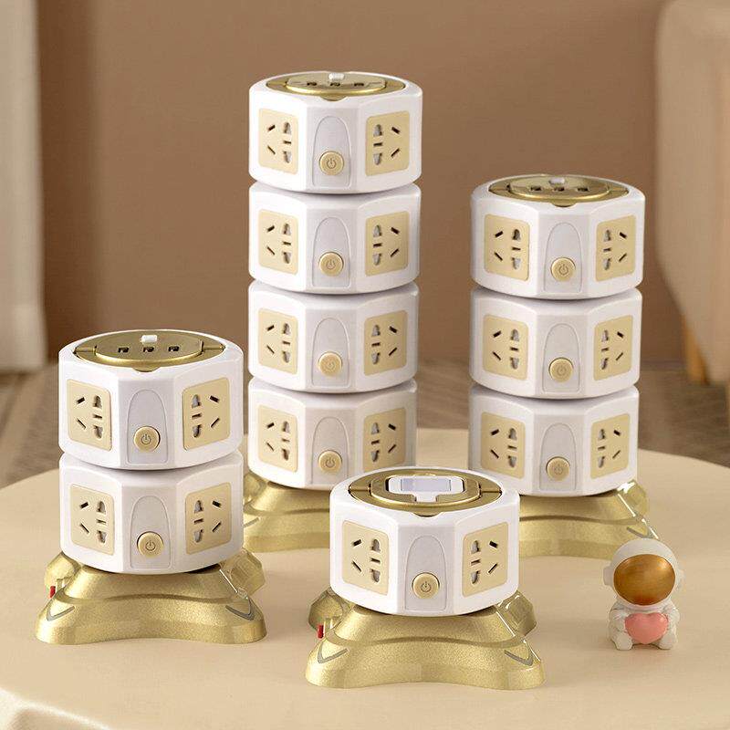 立式插座面板多孔插排多功能家用排插立体插板带线 线usb接拖延长