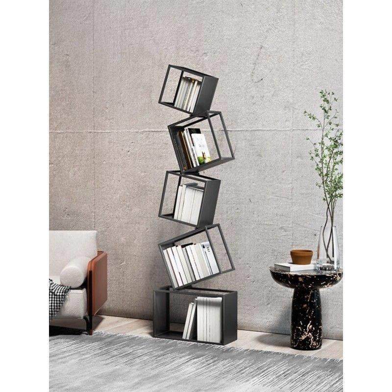 现代简约设计感铁艺角落书柜北欧方格网红转角立式书架落地置物架,家居饰品,落地摆件,淘宝优惠券,粉丝福利购,淘宝优惠卷