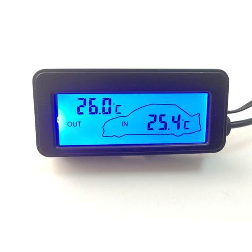 DC12v数字温度计车载温度计背光迷你温度计迷你LCD车内外温度计