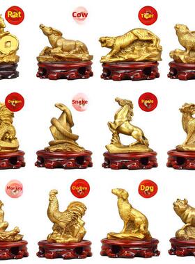 易世哥全铜十二生肖饰品全铜大小鼠、牛、虎、兔、龙、蛇、马、羊