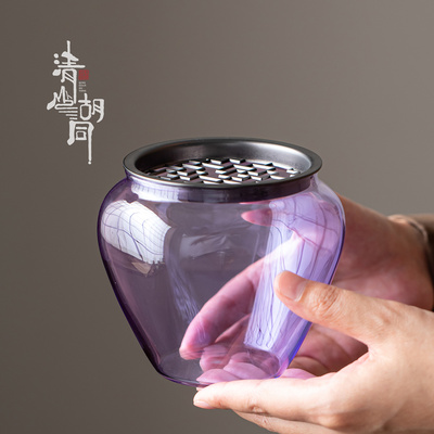 清山胡同复古中式玻璃建水茶渣缸