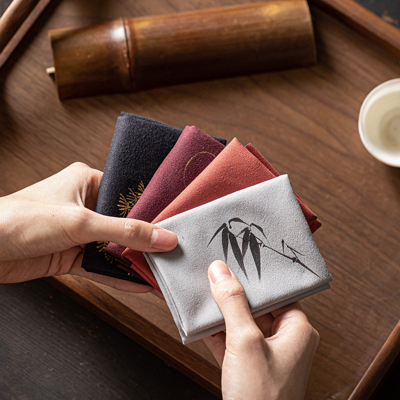 清山胡同禅意手绘麂皮绒吸水茶巾家用中式复古茶桌布功夫茶具配件,餐饮具,茶巾,淘宝优惠券,粉丝福利购,淘宝优惠卷