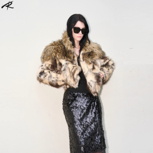 酷飒野性毛毛外套短款 RIP 原创正版 TIE 保暖披肩环保皮草 THE