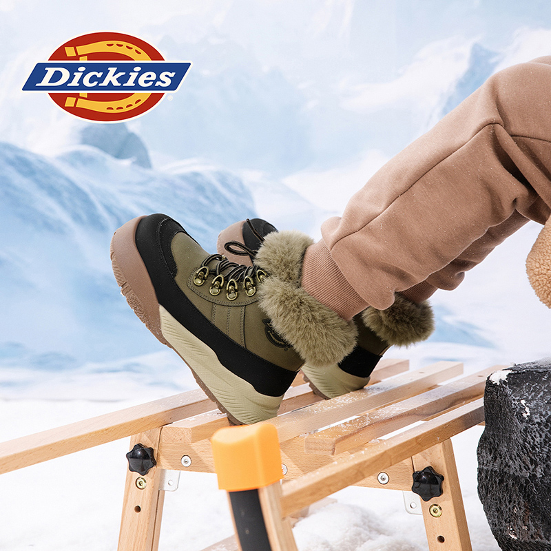 Dickies青少年冬季加绒雪地靴