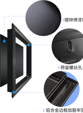 成品铝合金黑色检修口盖板天花u中央空调悬吊式天花板下水管维修