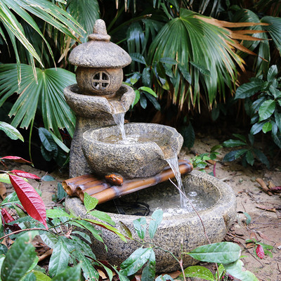 庭院花园石灯g造景装饰 阳台搭配别墅户外流水 日式水钵水景摆件