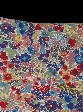 CIARA红蓝繁花80支平替LIBERTY长绒全棉数P码印花布料面料女服装