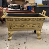 定制烧香炉铸铁镀锌板合制u香炉寺庙插香点香祠堂室内外香炉大号