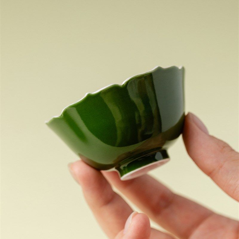 澜风玉泥白瓷孔雀绿花瓣凌青杯陶瓷茶杯品茗杯功夫T茶具女士主人,餐饮具,茶杯,淘宝优惠券,粉丝福利购,淘宝优惠卷