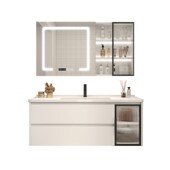 现代简约智能浴室柜组合陶瓷一体盆洗脸盆柜卫生间U洗漱台洗手盆