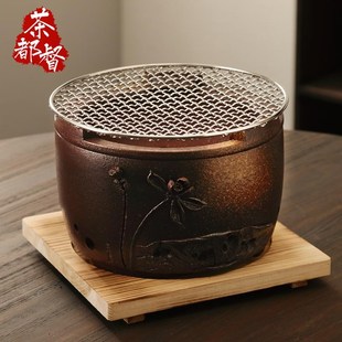 老式家用户外烧烤炉果木炭泥w炉大号煮茶炉碳炉围炉煮茶打边炉火