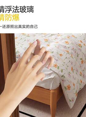 64805洞移洞板穿镜转旋全身镜可衣动落地镜家用衣挂架一体镜子试