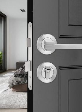 慧304不锈钢分体锁C3042执手方3042盖圆盖室内门锁锁办H公聪门锁