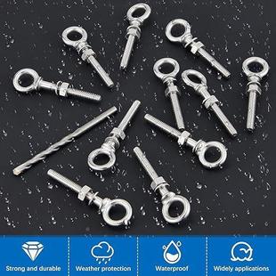 M6x6眼螺栓栓不锈钢环螺纹眼螺重型肩部眼螺0栓带螺JJD母和 垫圈