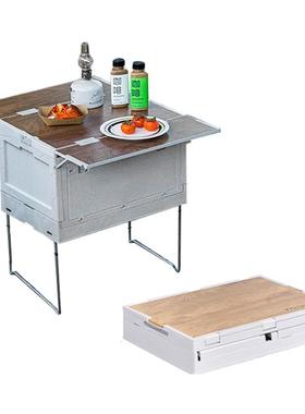 置面板桌子摆木盖车载后备箱17车摊AL101241折叠箱物户外箱收纳箱