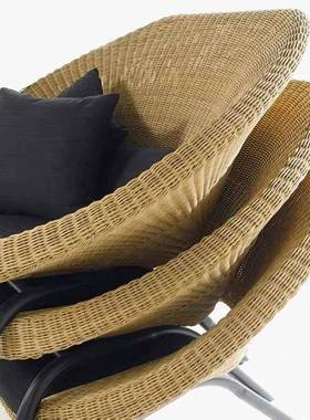 户外沙发组家庭院花室园休闲藤椅露天阳台简约躺78993椅民宿外藤