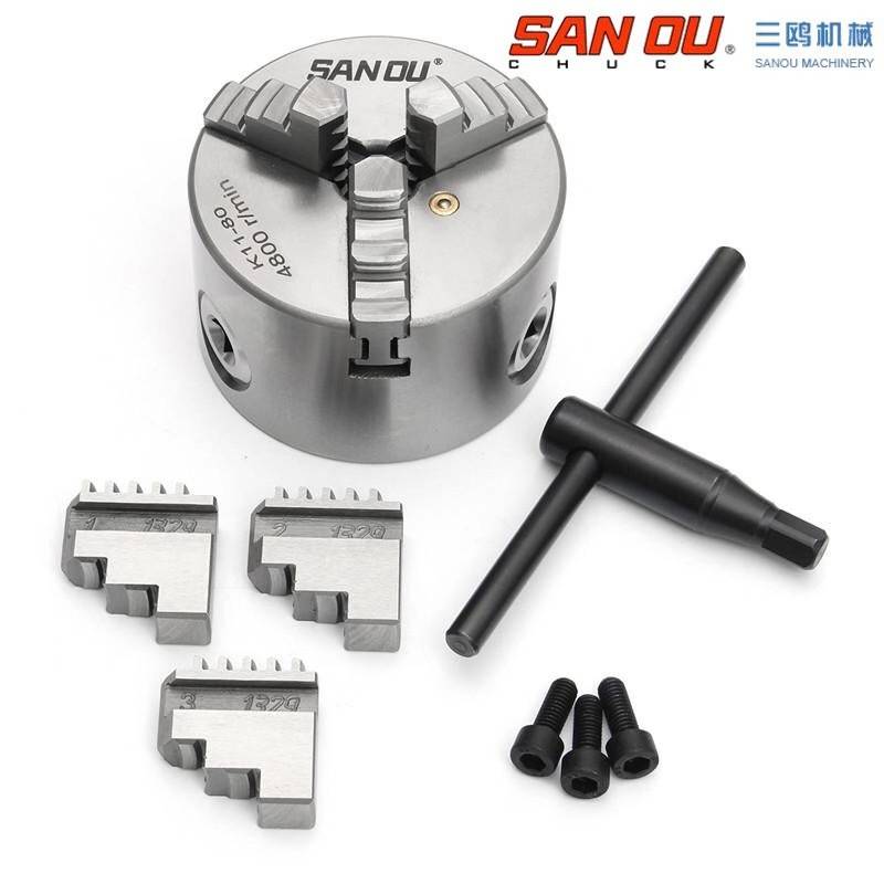 浙江三欧三爪自定心卡盘K11-80125130160200车床机床三抓精密手动