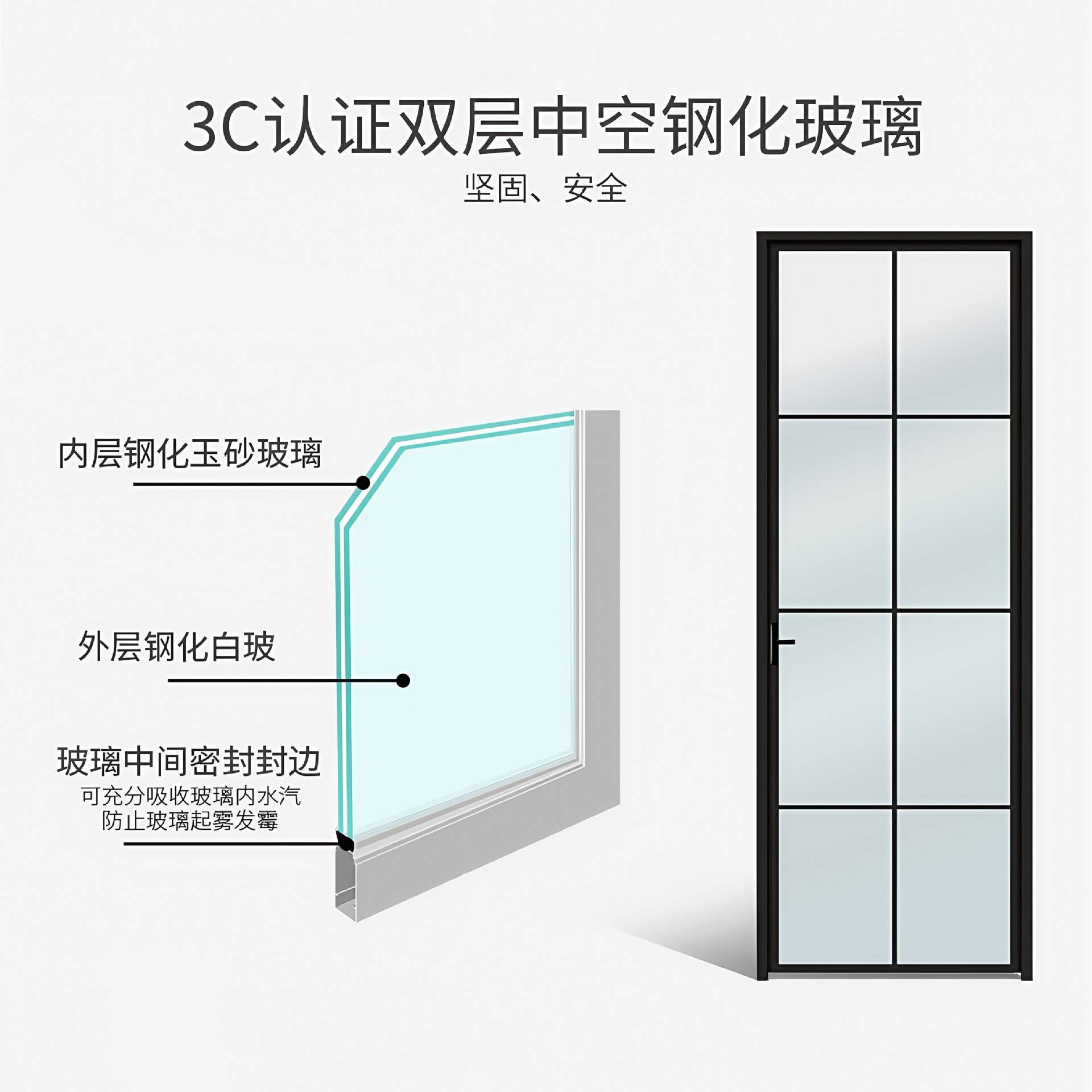 卫生间门室内家用门浴室洗手间玻璃门简约家用平开门厨房厕所铝门