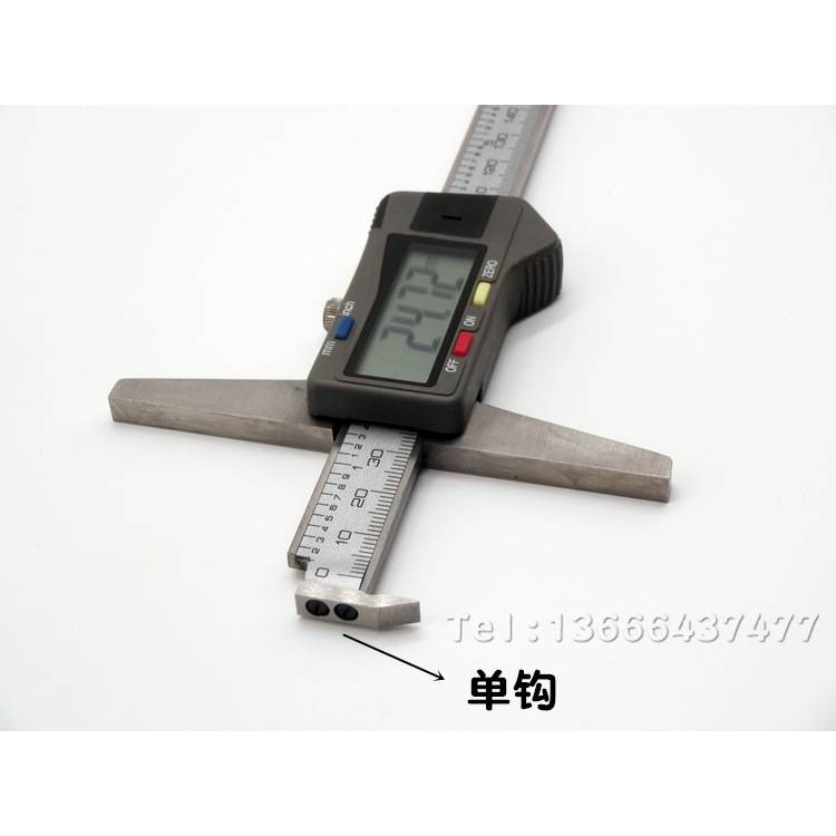 桂林多用数显深度尺0-200MM 0-300MM 单钩带沟电子深度游标卡尺
