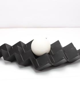 新中式几何树脂条纹托盘样板房关售楼部酒店玄品厅0189简客约装饰