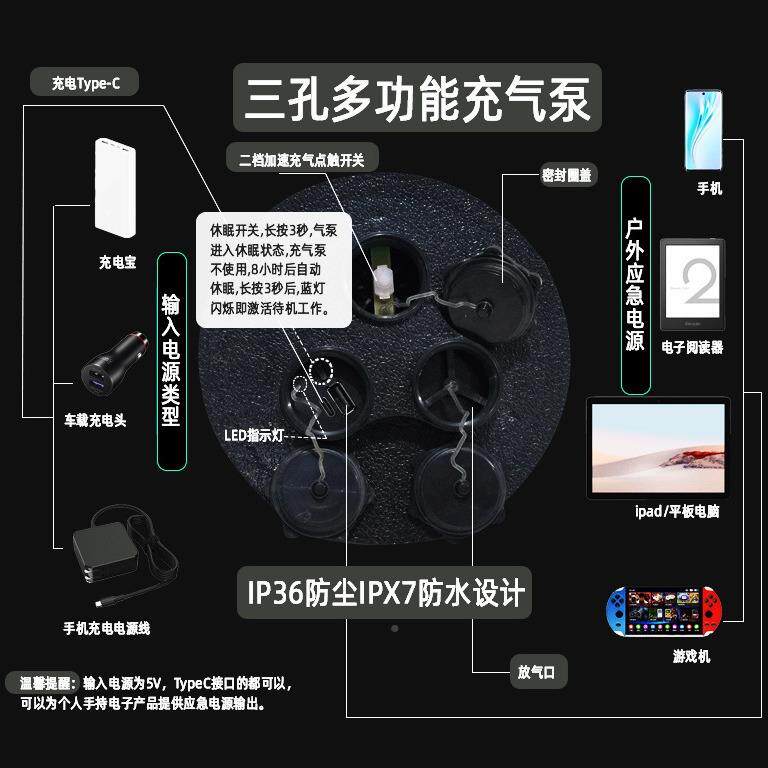 户HX202112外便携自动充气沙休床防水折叠气垫休靠闲午地垫发办公