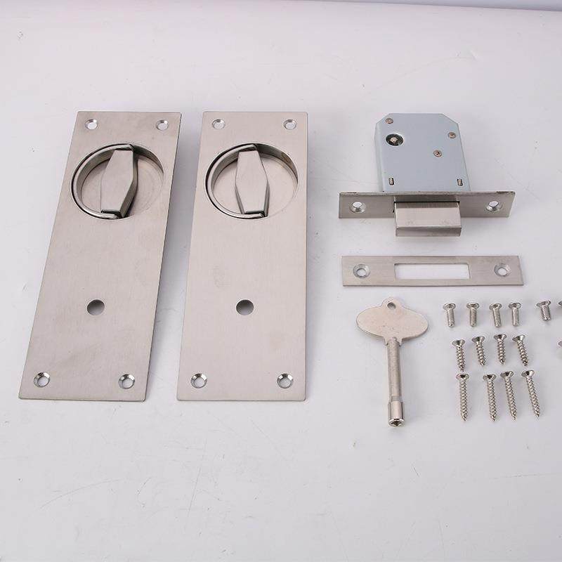 不欧锈钢拉道丝室内门锁式房PJP门把手手锁执卧室房门锁具管井锁