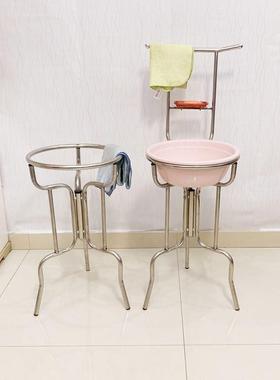 洗脸架子落盆地家用老脸架农村GBA脸三角式老式不锈钢盆架