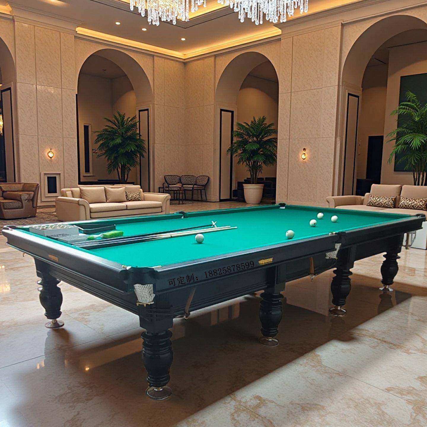 式台球桌标准型商俄成人球房球49920厅式大理石台面中式俄黑八台