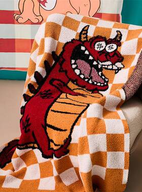 瑞景款龙边休闲新盖毯办公室午睡毯子针半织73564沙发毯欢绒乐龍