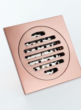 漏玫瑰金HIDL002-色防臭隐可I贴瓷地砖天台长地漏带法兰北美形式H