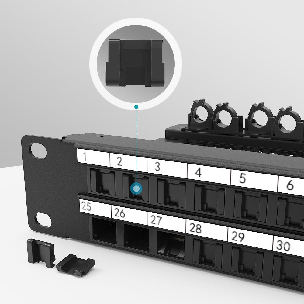 1U48口AT.5CEe超6类网络配线架工程机柜综合c布PU481线Pathpanl