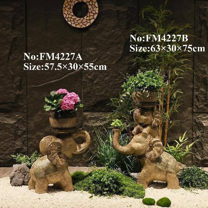 仿真石头仿真动物花器花盆景观摆设园艺花盆花器仿真植物景观