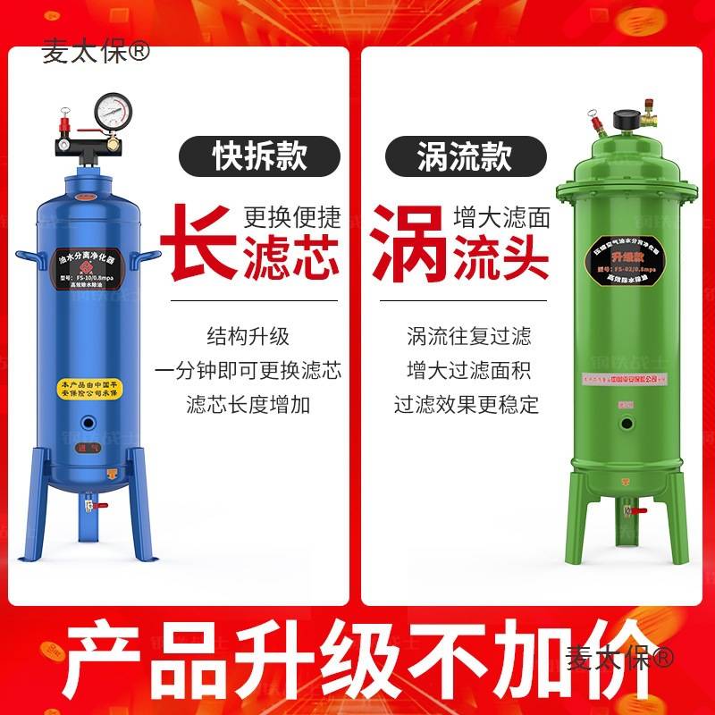 空压机气压油水分离器气泵压缩空气自动排水气源处理器干燥麦太保