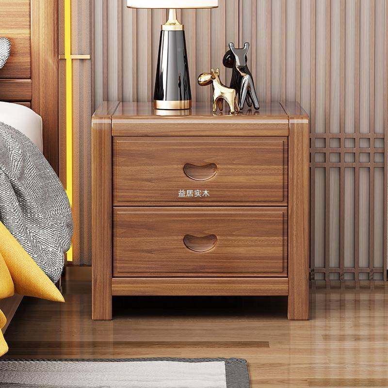 实木床头收金无品牌/丝胡桃木简约现代家用卧室中柜式床边奢储华