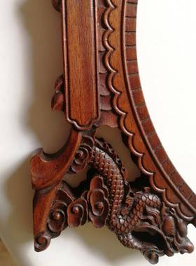 龙头支架龙头架盘支子架实ZSM木底双座饰陶瓷装盘